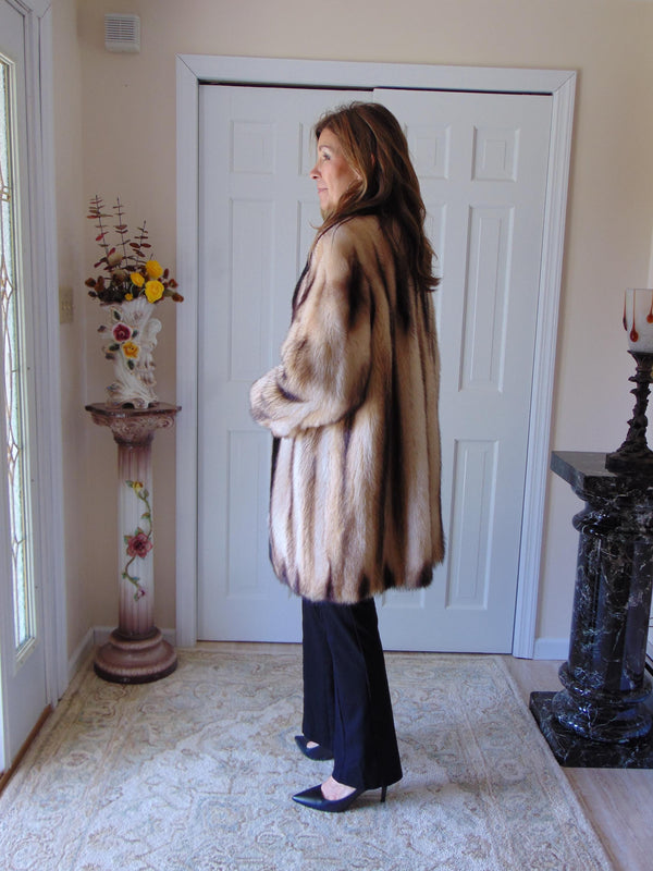 Vintage Fitch Fur Stroller Coat with Mink Trim - Rosendorf/Evans