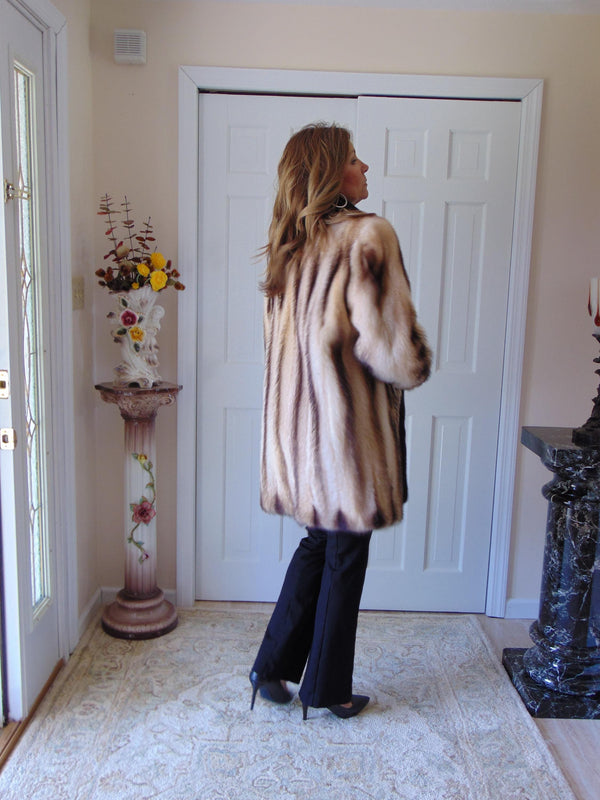 Vintage Fitch Fur Stroller Coat with Mink Trim - Rosendorf/Evans