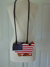 Vintage Timmy Woods USA Flag Purse: Wooden Americana Bag