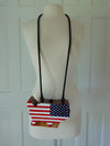 Vintage Timmy Woods USA Flag Purse: Wooden Americana Bag