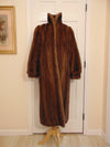 Vintage Beige Mink Fur Coat: Embroidered Lining, Monogrammed