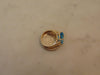 Emerald Cut Blue Topaz Ring: 14K Yellow Gold Estate Jewelry