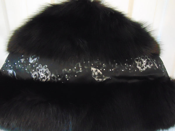 Vintage Black Fox Fur Stole: Neiman Marcus Zandra Rhodes, Formal Events