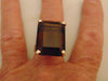 Emerald Cut Smokey Quartz Ring: 14K Gold Vintage Estate Jewelry