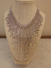 Vintage KJL Rhinestone Waterfall Necklace: Adjustable Length