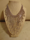 Vintage KJL Rhinestone Waterfall Necklace: Adjustable Length