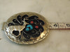 Sterling Silver Turquoise Deer Belt Buckle, Western Cowboy Cowgirl Rodeo