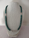 Malachite Beaded Sterling Silver Necklace, Western Cowgirl Jewelry