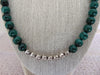 Malachite Beaded Sterling Silver Necklace, Western Cowgirl Jewelry