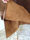 New Mexico Artisan Cowhide Skirt, Pam Dietrich Suede Clothing, Cognac Leather Skirt