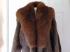 Vintage Full Length Nutria Fur Coat, Fox Collar, Flemington Furs