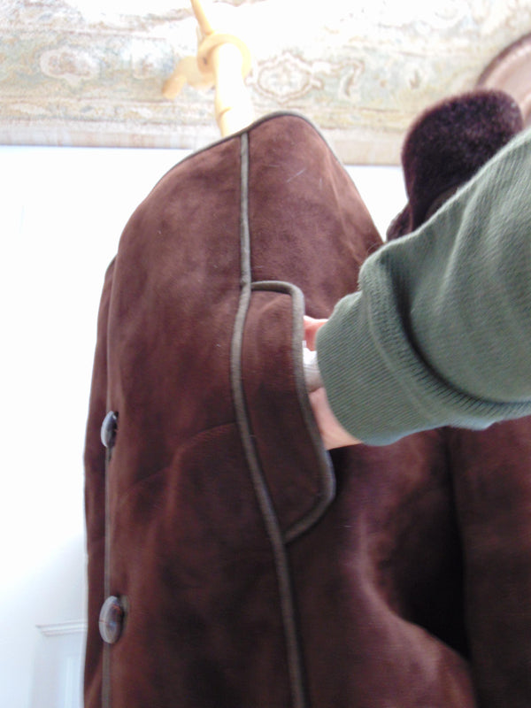 Vintage Lambskin Hooded Shearling Coat, Made in Europe