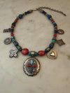 Carolyn Pollack Sterling Silver Stone Medallion Necklace, 17"