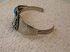 Turquoise Sterling Silver Eagle Cuff Bracelet, Running Bear, Western Jewelry