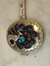 Sterling Silver Turquoise Deer Belt Buckle, Western Cowboy Cowgirl Rodeo