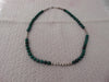 Malachite Beaded Sterling Silver Necklace, Western Cowgirl Jewelry