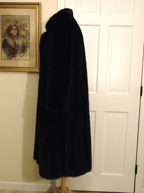 Vintage Mahogany Mink Fur Coat, Full Length Ranch