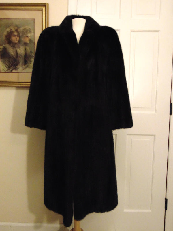 Vintage Mahogany Mink Fur Coat, Full Length Ranch