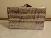 Vintage Snakeskin Metallic Clutch, Silver Shoulder Bag, Wedding Purse