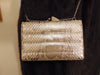 Vintage Snakeskin Metallic Clutch, Silver Shoulder Bag, Wedding Purse