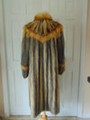 Long Genuine Vintage Preloved Gray And Red Fox Fur Coat, Unisex Fox Fur Coat