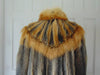 Long Genuine Vintage Preloved Gray And Red Fox Fur Coat, Unisex Fox Fur Coat