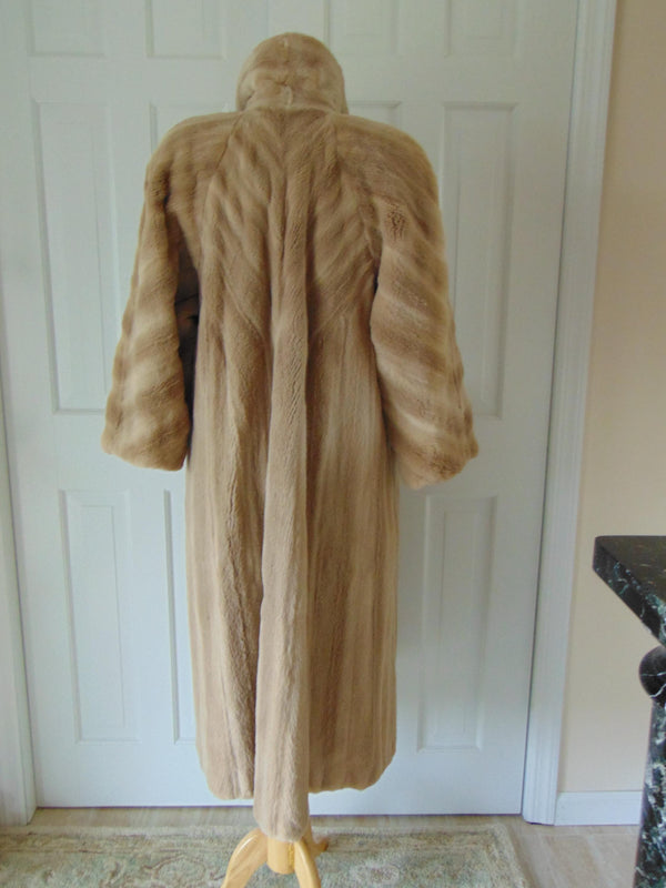 Vintage Bob Mackie Sheared Mink Fur Coat, Long Sand Beige