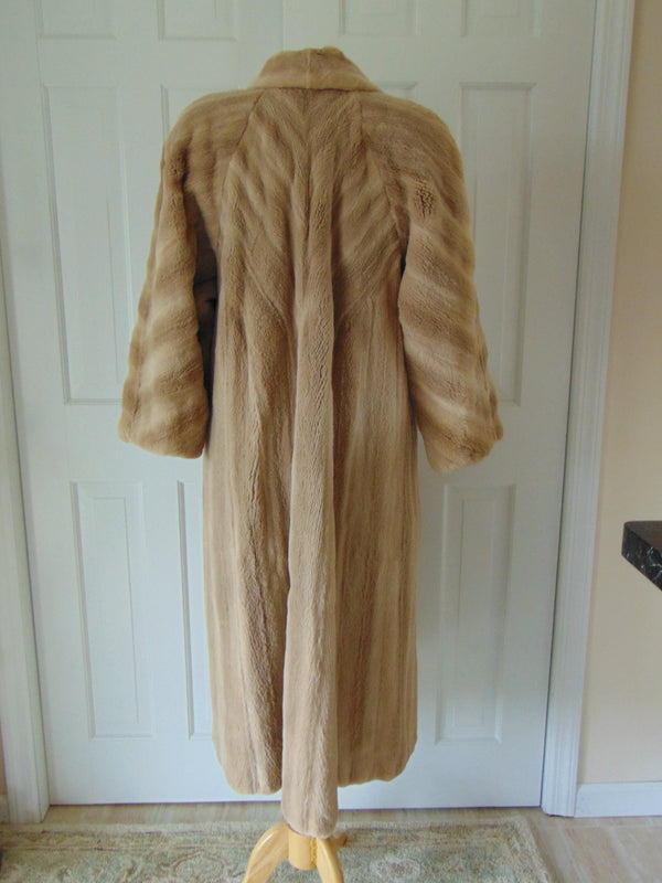 Vintage Bob Mackie Sheared Mink Fur Coat, Long Sand Beige