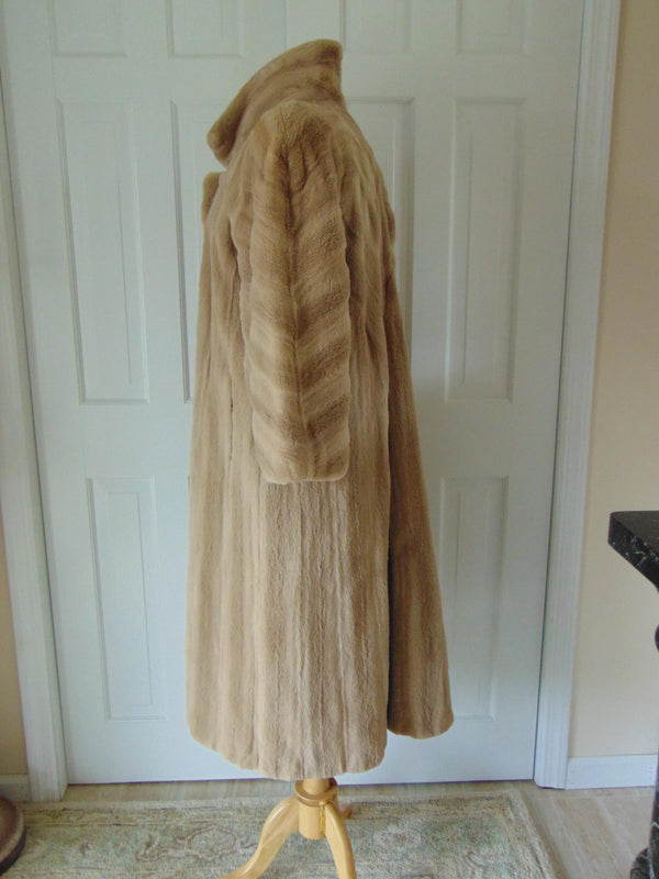 Vintage Bob Mackie Sheared Mink Fur Coat, Long Sand Beige