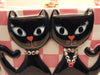 Timmy Woods Preloved Vintage Twin Siamese Cat Pink And White Checked Purse