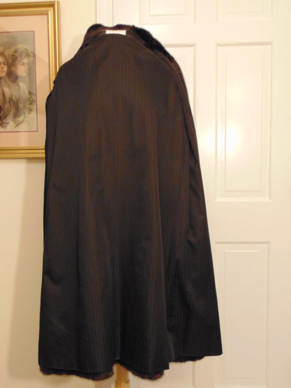 Vintage Mahogany Mink Fur Coat, Full Length Ranch
