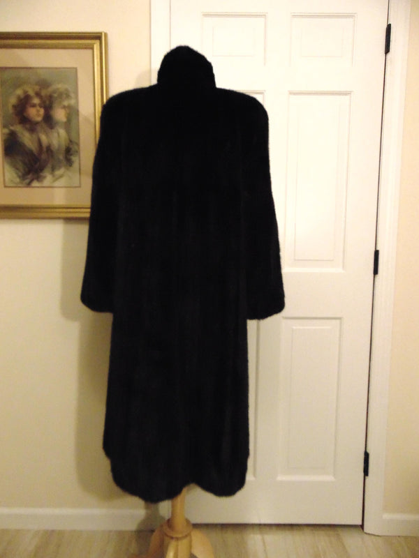 Vintage Mahogany Mink Fur Coat, Full Length Ranch