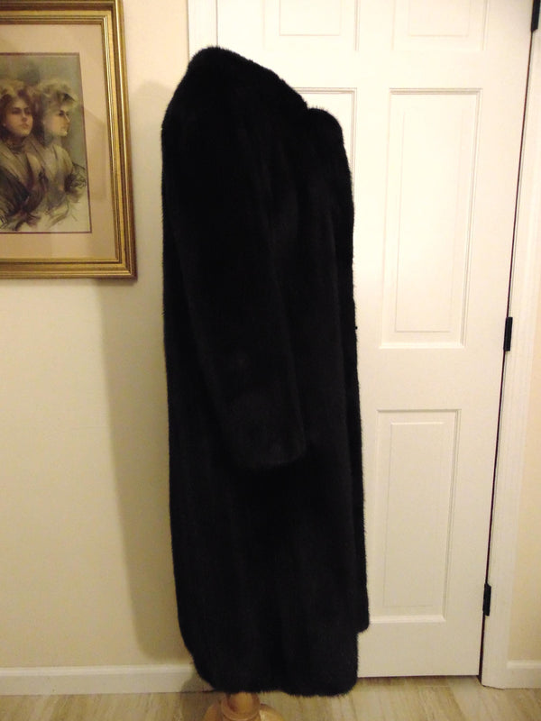 Vintage Mahogany Mink Fur Coat, Full Length Ranch