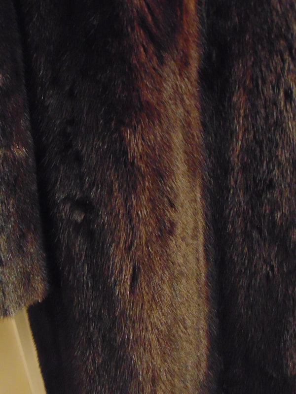 Vintage Mahogany Mink Fur Coat, Full Length Ranch