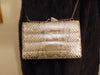 Vintage Snakeskin Metallic Clutch, Silver Shoulder Bag, Wedding Purse