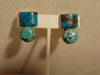 Turquoise Nugget Necklace Earring Set, Sterling Silver, Horn Medallion