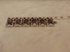 Sterling Amethyst Panel Bracelet, Mexican Silver Rodeo Jewelry