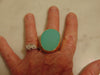 Kenneth Jay Lane Goldtone Faux Turquoise Ring An Interior Adjuster Sized 5-8 Matching Clip Earrings