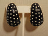 Kenneth Jay Lane Black And White Poke A Dot Clip On Earrings 1990s