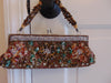 Vintage Yilin Satin Purse with Tigers Eye Handle, Sequins & Stones