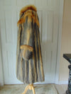 Long Genuine Vintage Preloved Gray And Red Fox Fur Coat, Unisex Fox Fur Coat