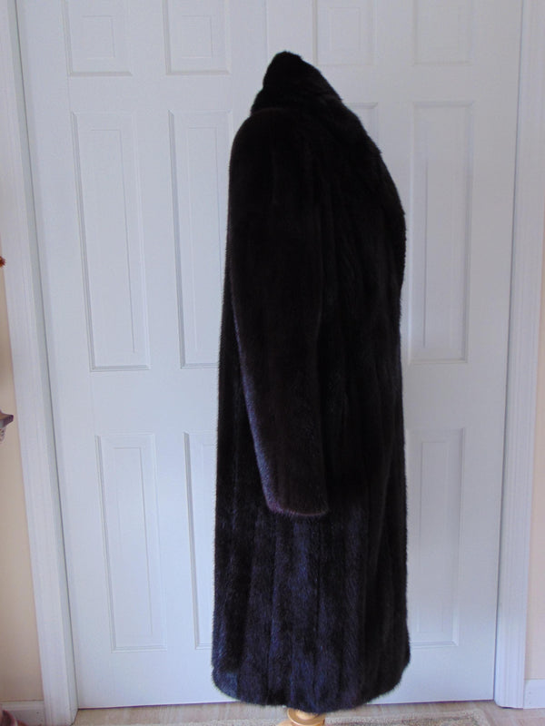 Genuine Mink Fur Coat Full Length, Preloved Vintage Long Black Furs