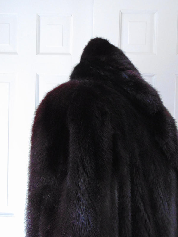 Genuine Mink Fur Coat Full Length, Preloved Vintage Long Black Furs