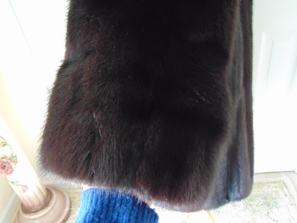 Genuine Mink Fur Coat Full Length, Preloved Vintage Long Black Furs