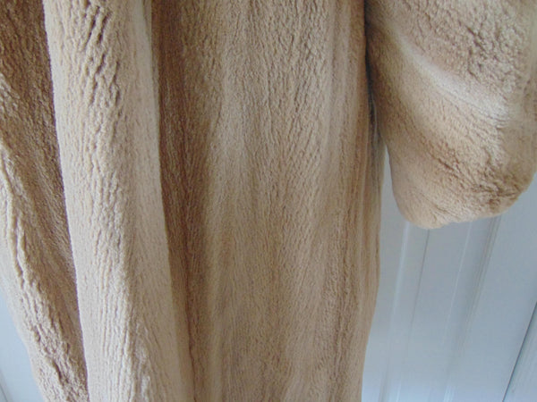 Vintage Bob Mackie Sheared Mink Fur Coat, Long Sand Beige