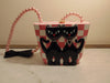 Timmy Woods Preloved Vintage Twin Siamese Cat Pink And White Checked Purse