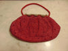 Made In France Red Micro Beaded Evening Purse Prelove Vintage
