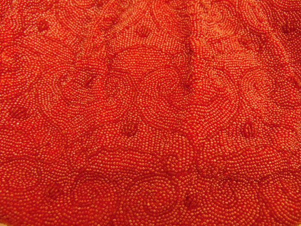 Made In France Red Micro Beaded Evening Purse Prelove Vintage