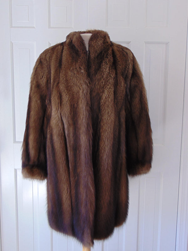 Saks Revillon Genuine Fischer Fur Stroller Coat