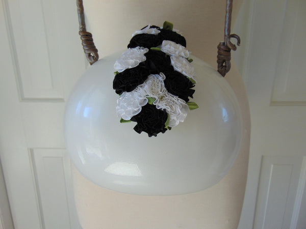 Vintage Timmy Woods Black And White Floral Purse, Wedding Purses, Rare Flower Purse
